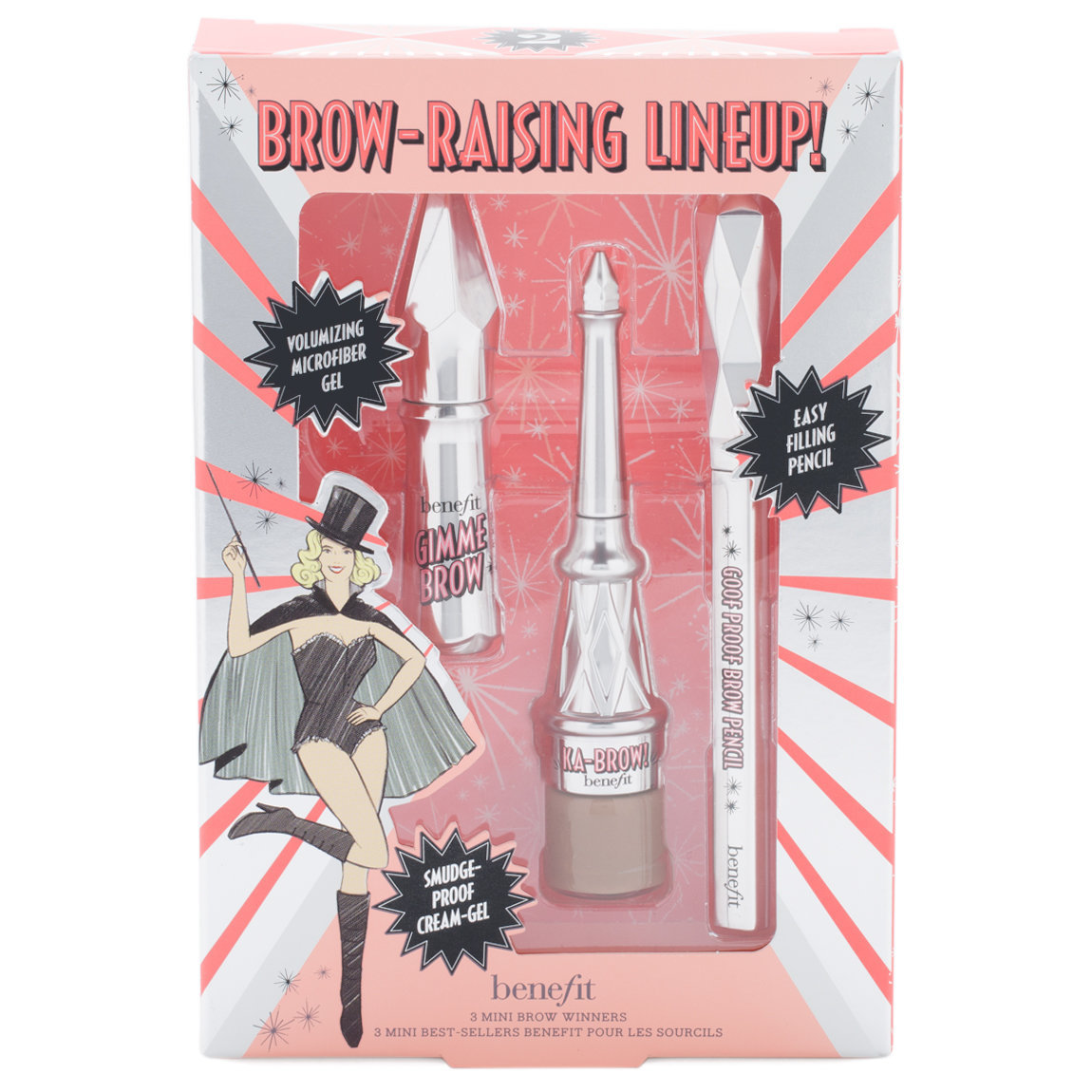 Benefit Cosmetics Brow Raising Lineup Mini Brow Trio 2 Light product smear.