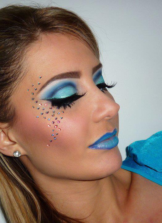 Dramatic blue cut crease, blue lips | Renata S.'s Photo | Beautylish