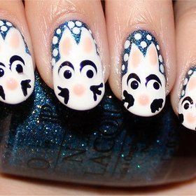 Snow Bunny Nails
Nail tutorial & more photos here: http://www.swatchandlearn.com/nail-art-tutorial-snow-bunny-nails/