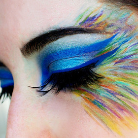 An exploration in strokes. Mostly used Kryolan's aquacolors with Make Up For Ever's beautiful feather lashes.