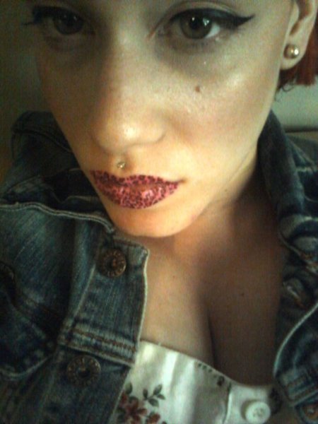 'Violent Lips' temp lip tattoos in Pink Leopard Added Jun 24 2011