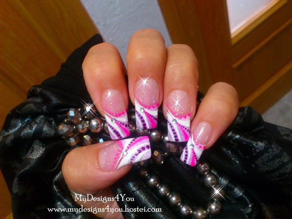 pink and purple nail designs