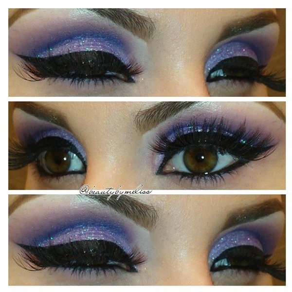 Purple Glitter Cut Crease Makeup Look Melissa Rs Melissaroller