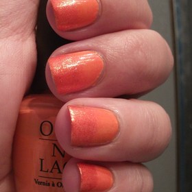 Orange sparkly gradient nails