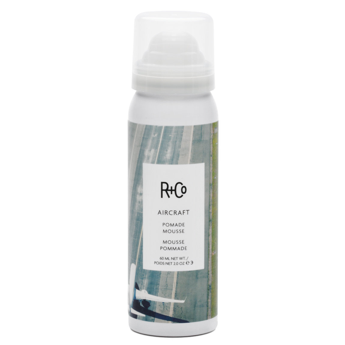 R+Co Aircraft Pomade Mousse 2 oz product smear.