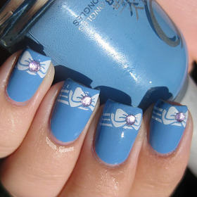 Orly Snowcone, Konad M56 and Born Pretty rhinestones