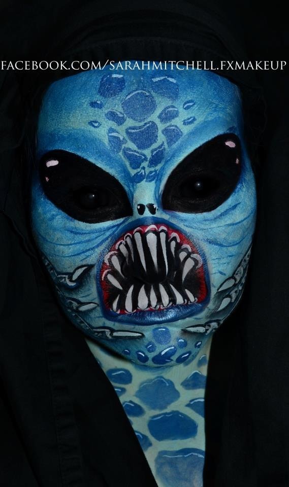 Blue Alien Facepaint + Scleras | Sarah M.'s (sarahmitchellmakeup) Photo