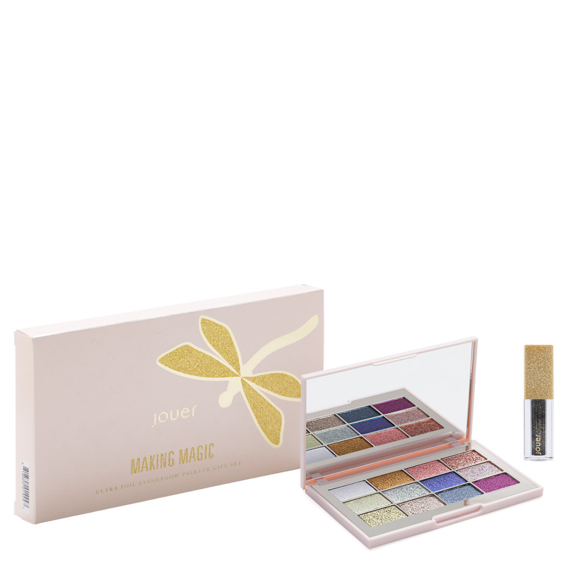 Jouer Cosmetics Making Magic Ultra Foil Eyeshadow Palette Gift Set product smear.
