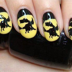 Witch Nails
Nail tutorial & more photos here: http://www.swatchandlearn.com/nail-art-tutorial-witch-nails/