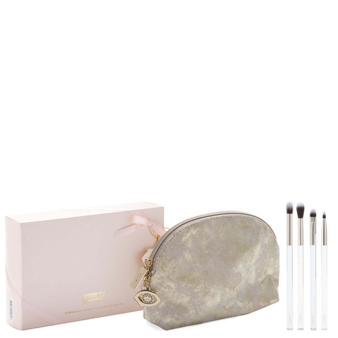 Jouer Cosmetics Make A Wish Eyeshadow Brush Kit With Pochette product smear.