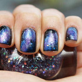 Purple nebula/galaxy nails