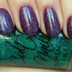Cult Nails Hypnotize Me layered over Cult Nails Iconic 
More photos here: http://www.swatchandlearn.com/cult-nails-hypnotize-me-layered-over-cult-nails-iconic-swatches-review/