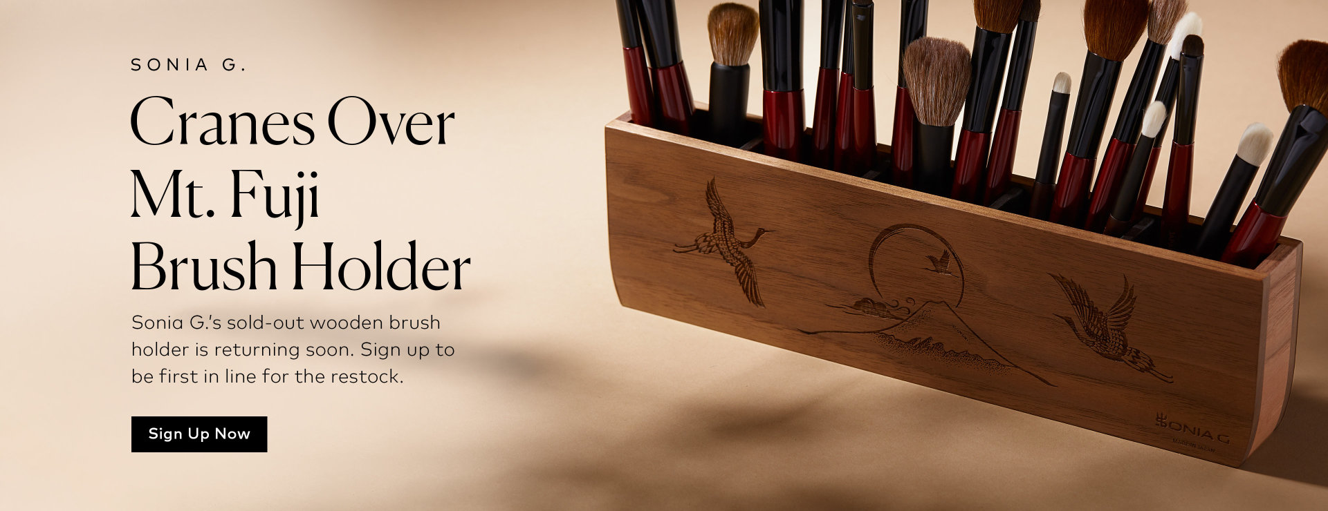 Sonia G.’s sold-out brush holder is coming back. Sign up to be first in line when it returns.