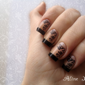 Black french Nails