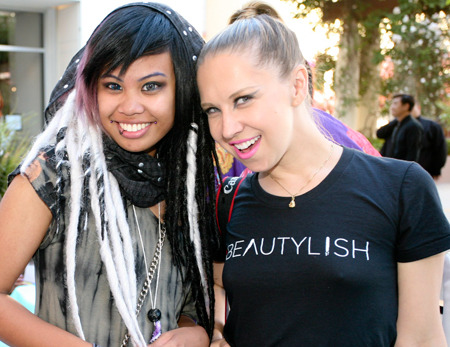 Beautylish Art Director Bec Stupak and friend at Beautylish IMATS 
           LA