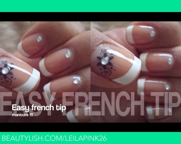 Easy French tip Nail | Claudia F.'s (Leilapink26) Photo | Beautylish