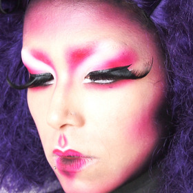 A dramatic look using Sugarpill and my airbrush. 