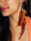 Plumeuphoria Earth Goddess - Single Feather Earring with Feather Charm