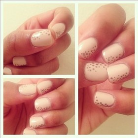 My favorite nude: topless & barefoot with grey dots