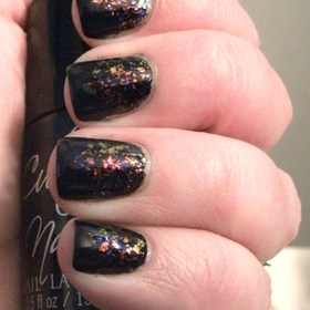 Finger Paints Asylum over FP Black Expressionism with a Cult Nails Time Traveler chevron