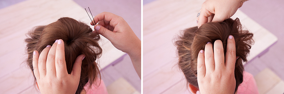 How To Do A Sock Bun - Secure Hair With Bobby Pins
