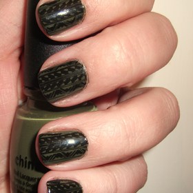 Green tribal print nails. A little messy but I still like em! :)