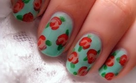 Vintage Rose Nail Art