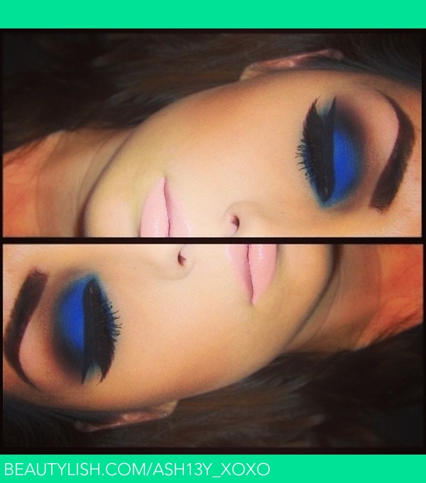 Bold Blue Eyeshadow And Pale Pink Lip Ashley S S Ash13y Xoxo Photo Beautylish