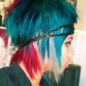 This hair was so fun~

I used Paul Mitchell 10A for the Silver, Adore Semi-Permanent Hair Color Aquamarine and Raspberry Twst.