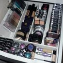 DIY Makeup Drawer Organizer (check out my blog post if you want to make one) http://makemeshimmerandglitter.blogspot.com/2012/01/diy-makeup-drawer-organizer.html