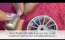 NAIL TUTORIAL - Princess Nails! *glittery purple french tip manicure & white ribbon bows nail art*
