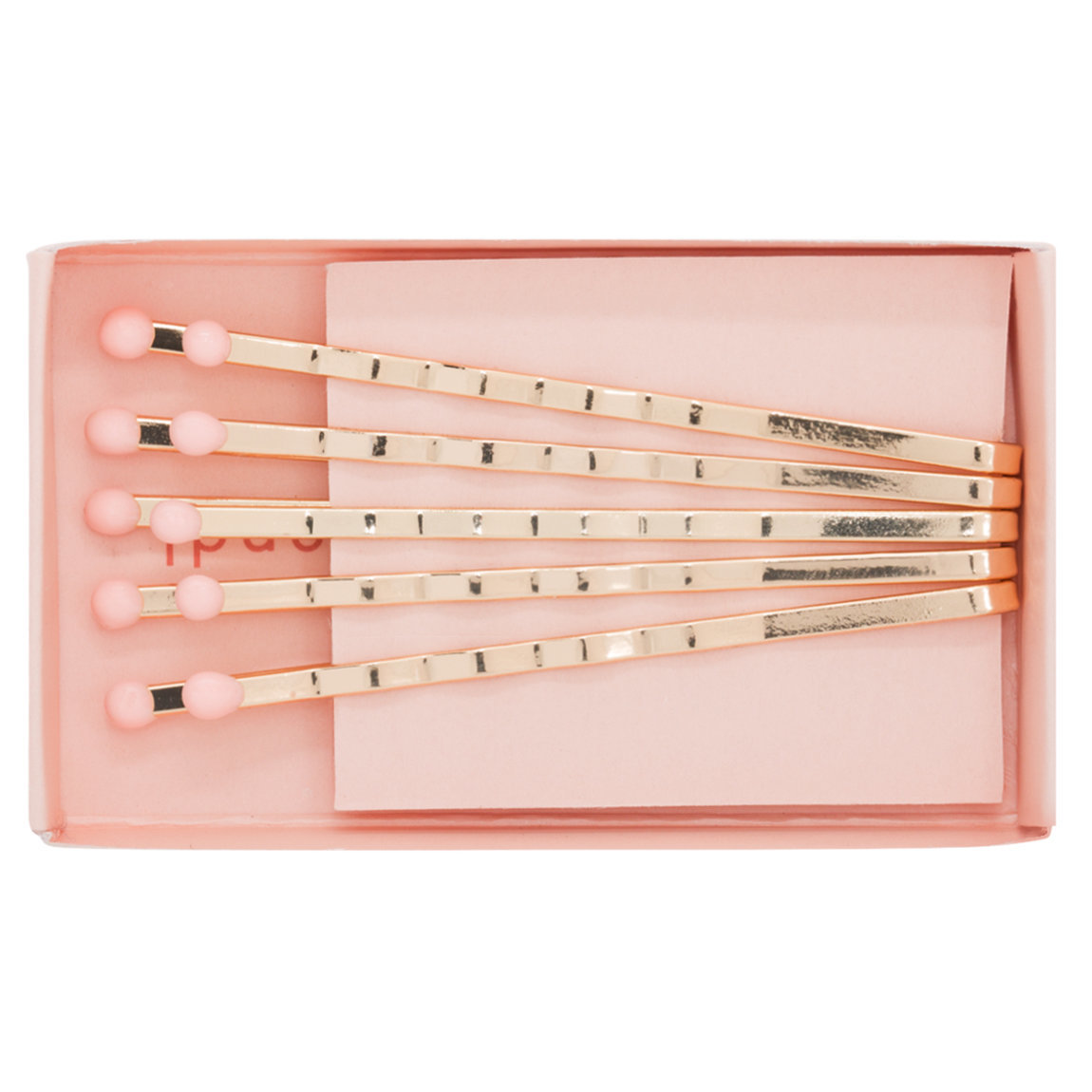 Pop & Suki Matchbox Bobby Pins Gold with Pink