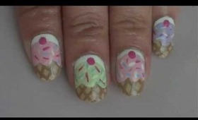 Cute ICE CREAM Nail Art