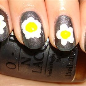 Fried Egg Nails
Nail tutorial & more photos here: http://www.swatchandlearn.com/nail-art-tutorial-fried-egg-nails/