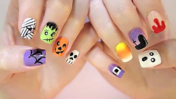 Halloween Nail Art: Creepy-Cute Mixed Media