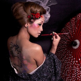 From stencil making, air brushing, body painting, hair arrangement, Nail, makeup, styling & photograph by Yeni K