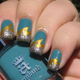 a-england lightning bolt - using (from cuticle to tip) Galahad, Holy Grail and Merlin