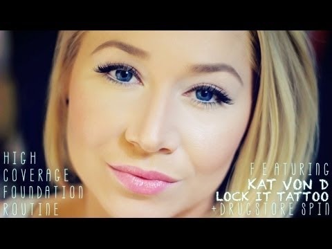 high coverage foundation routine using kat von d lock it tattoo high coverage foundation routine using kat von d lock it tattoo