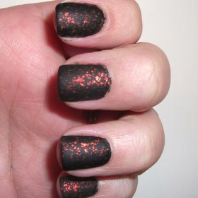 I called this my burning embers manicure on my blog. Doesn't it look like fire that's alllmost out? :)