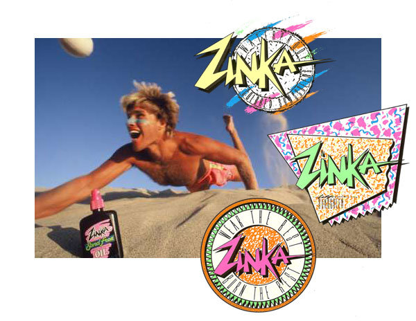 Zinka ad and logos from 1980