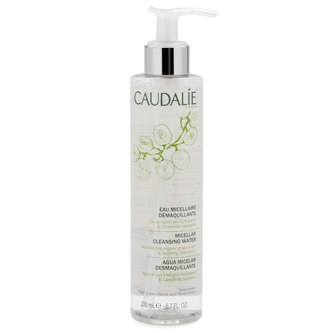 Caudalie Micellar Cleansing Water 200 ml product smear.