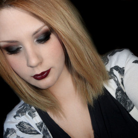 Sultry Smoky Silver Eyes with Burgundy Lips