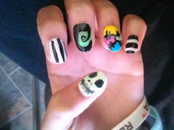 3. Nightmare Before Christmas Nails - wide 2