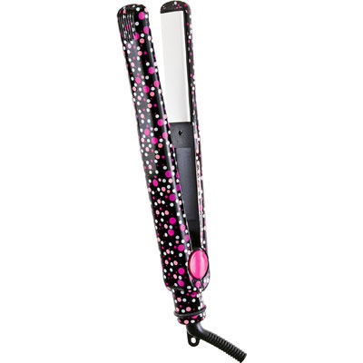 Pink and White Dots 1 in. Flat Iron