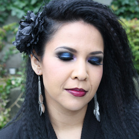 My cousin with holiday makeup