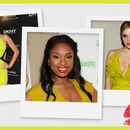 Would You Rock the Red Lip and Chartreuse Combo?