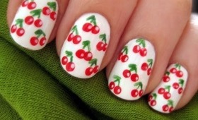 Cherry Design for Short Nails