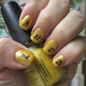 China Glaze Cowardly Lyin and Chez Delaney stamping plate
