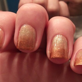 Copper to gold gradient nails