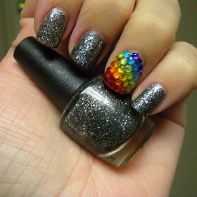 OPI How's it Snowin' and rhinestones from bornprettystore.com, which were sent to me for review